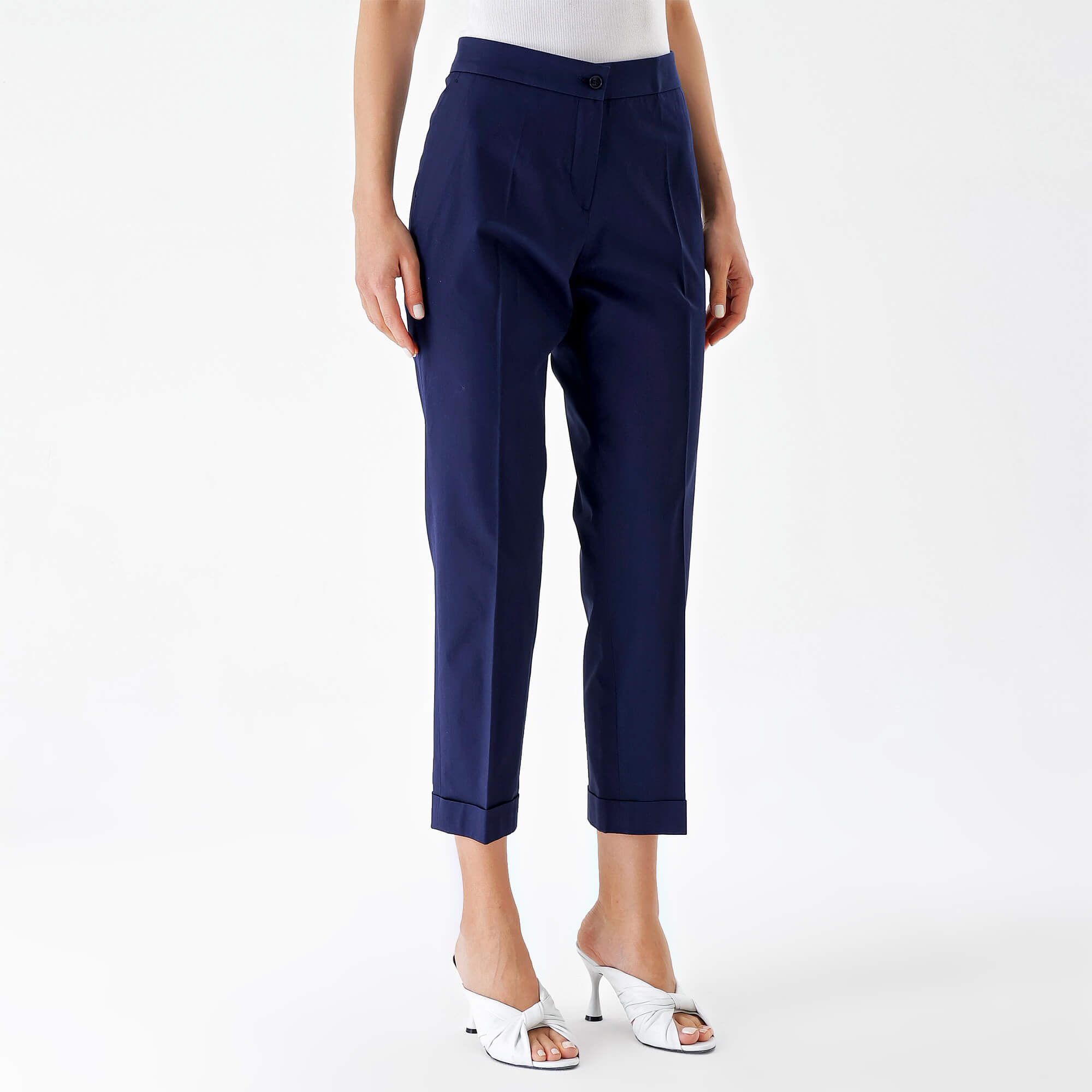 Etro-Navy Blue Cotton Pants